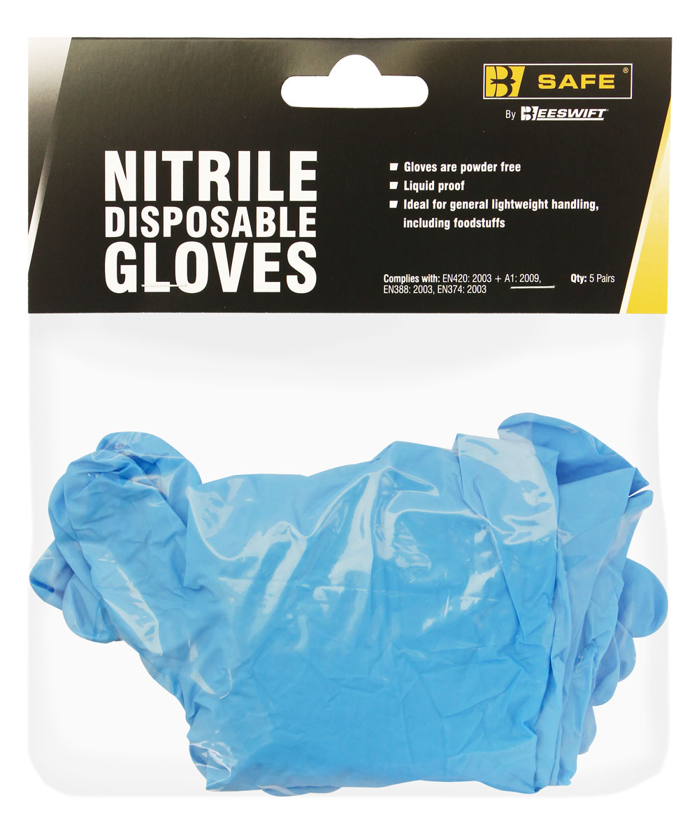 NITRILE DISPOSABLE GLOVE PACK OF 5 PAIRS - BS055