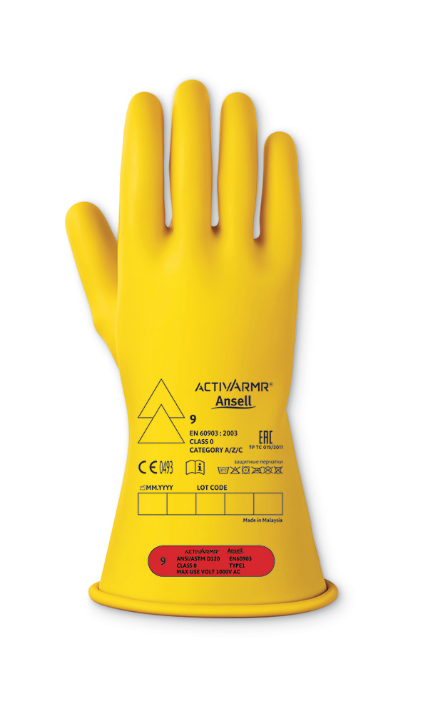LOW VOLTAGE ELECTRICAL INSULATING GLOVE (CLASS 0) - ANRIG011