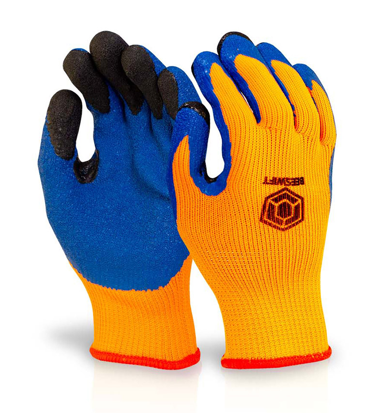B-Flex BF3 Thermo-Star Latex Palm Coated Thermal Cold Winter Warm Grip Gloves 